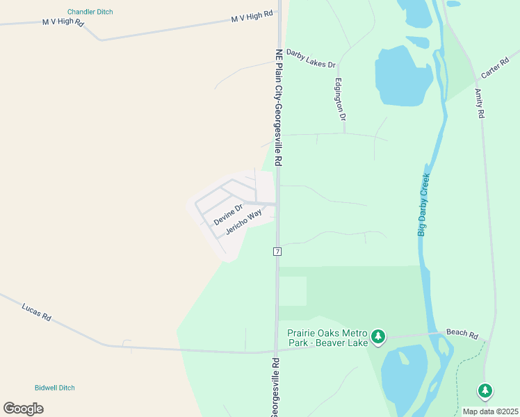 map of restaurants, bars, coffee shops, grocery stores, and more near 8420 Jericho Way in Plain City