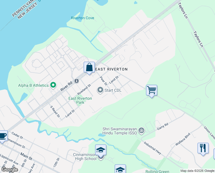 map of restaurants, bars, coffee shops, grocery stores, and more near 815 Pear St in Riverton