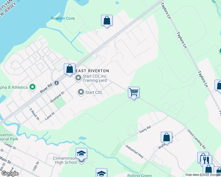 map of restaurants, bars, coffee shops, grocery stores, and more near 904 Turner Avenue in Cinnaminson