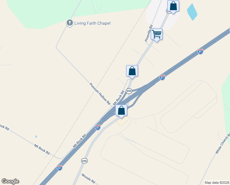 map of restaurants, bars, coffee shops, grocery stores, and more near 1049 Mount Rock Road in Shippensburg