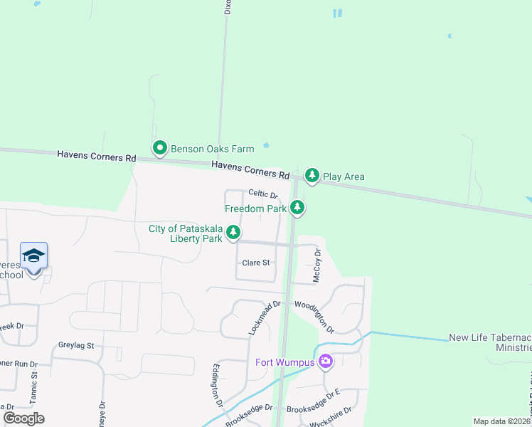 map of restaurants, bars, coffee shops, grocery stores, and more near 1213 Parsons Court in Pataskala