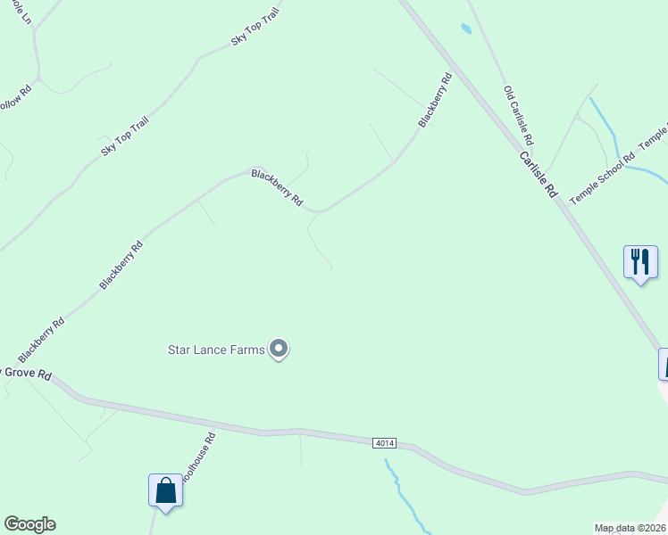 map of restaurants, bars, coffee shops, grocery stores, and more near 2490 Blackberry Road in Dover