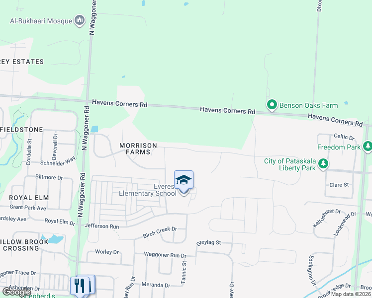 map of restaurants, bars, coffee shops, grocery stores, and more near 7921 Narrow Leaf Drive in Blacklick
