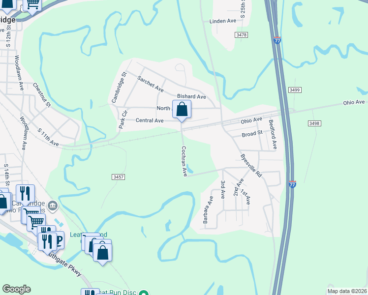 map of restaurants, bars, coffee shops, grocery stores, and more near 1000 Cochran Avenue in Cambridge