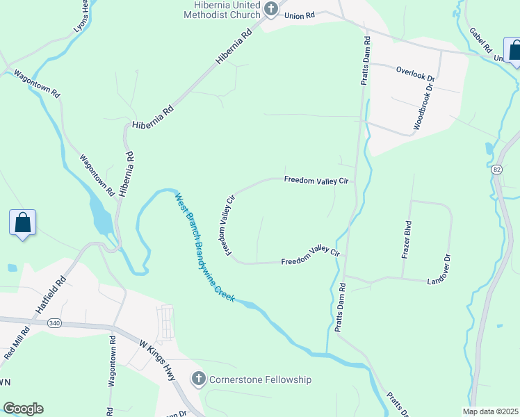 map of restaurants, bars, coffee shops, grocery stores, and more near 30 Windle Court in Coatesville