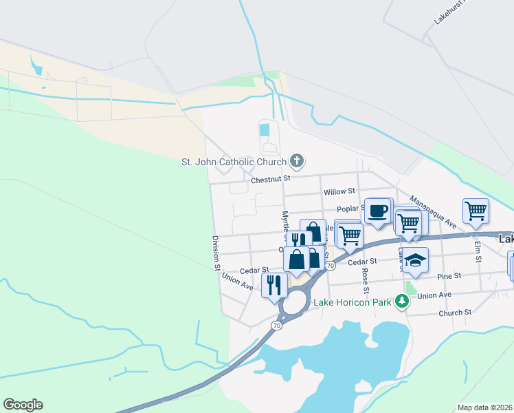 map of restaurants, bars, coffee shops, grocery stores, and more near 3002 Pinehurst Est in Lakehurst
