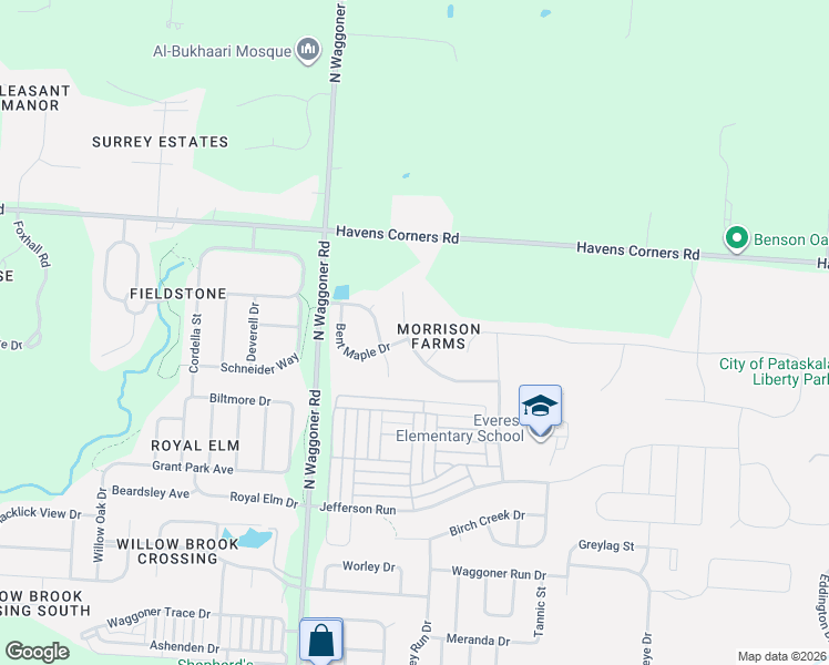 map of restaurants, bars, coffee shops, grocery stores, and more near 1619 Morrison Farms Drive in Blacklick