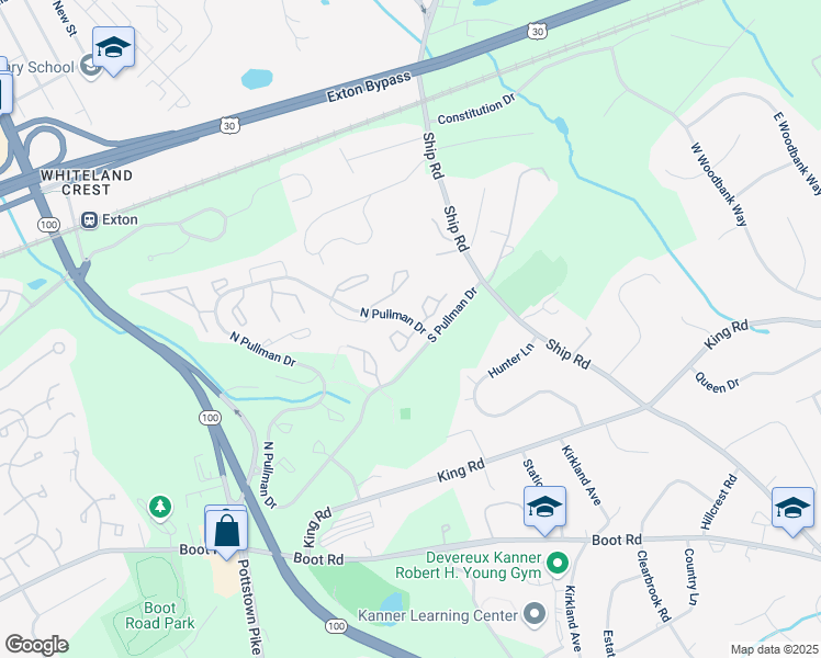 map of restaurants, bars, coffee shops, grocery stores, and more near 984 Roundhouse Court in West Chester