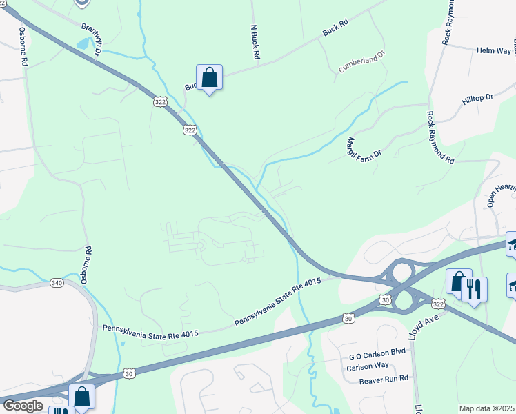 map of restaurants, bars, coffee shops, grocery stores, and more near 510 Old Horseshoe Pike in Downingtown