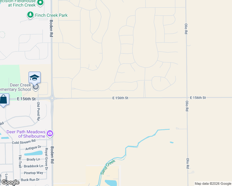 map of restaurants, bars, coffee shops, grocery stores, and more near 13278 East 156th Street in Noblesville