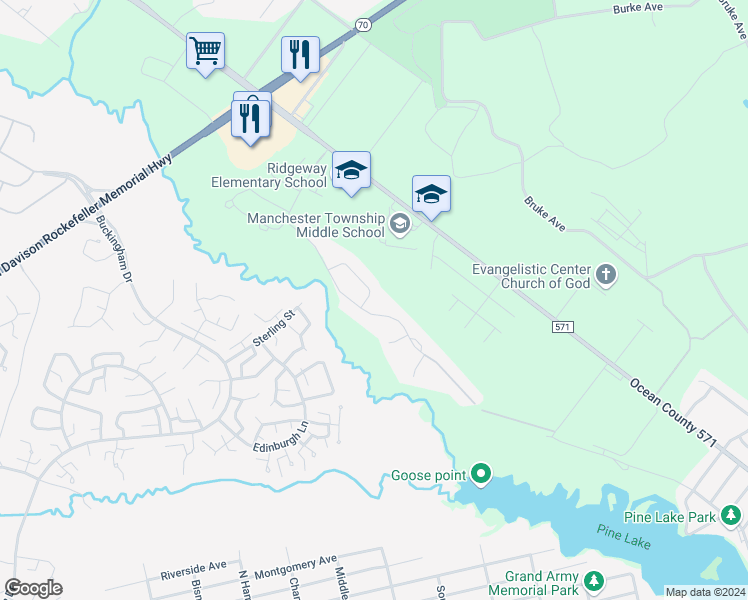 map of restaurants, bars, coffee shops, grocery stores, and more near 606 Bedford Lane in Manchester Township