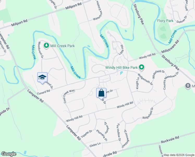 map of restaurants, bars, coffee shops, grocery stores, and more near 110 Bank Barn Lane in Lancaster