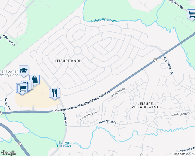 map of restaurants, bars, coffee shops, grocery stores, and more near 23 Dorset Road in Manchester Township