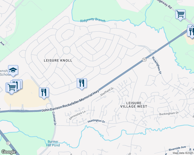 map of restaurants, bars, coffee shops, grocery stores, and more near 13 Saint Paul Place in Manchester Township