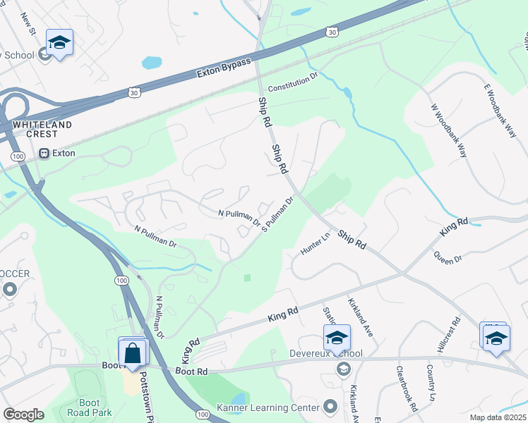 map of restaurants, bars, coffee shops, grocery stores, and more near 941 Railway Square in West Chester