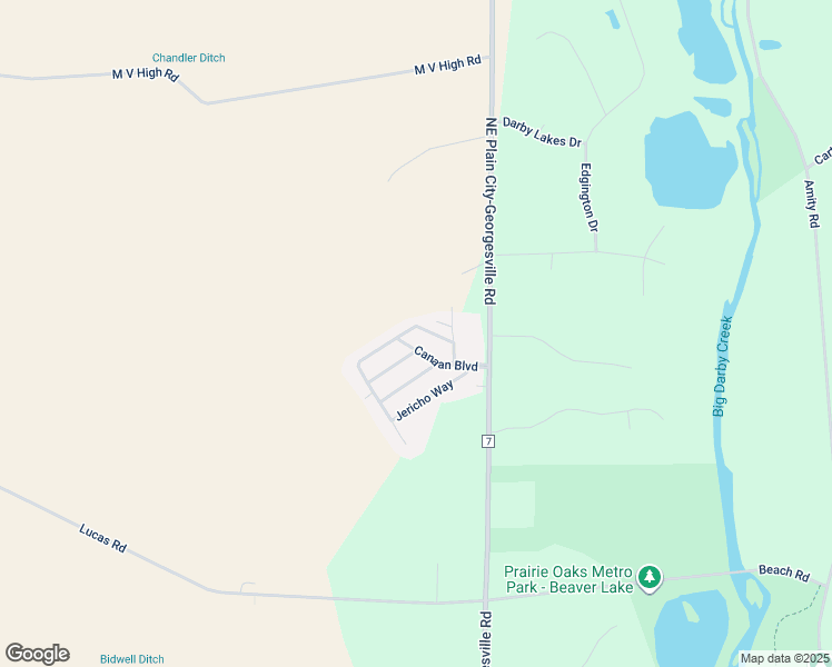 map of restaurants, bars, coffee shops, grocery stores, and more near 8321 Community Road in Plain City