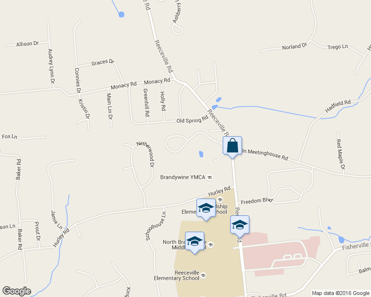 map of restaurants, bars, coffee shops, grocery stores, and more near 54 North Hawthorne Road in Coatesville