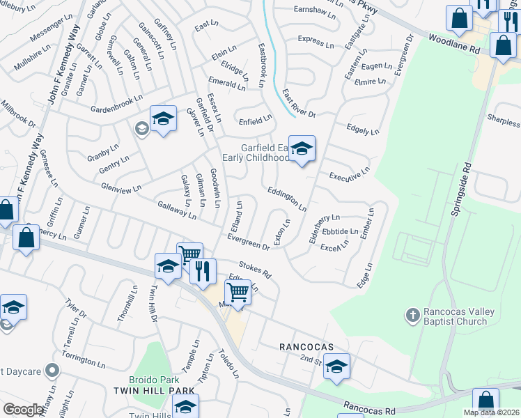 map of restaurants, bars, coffee shops, grocery stores, and more near 31 Enderly Lane in Willingboro