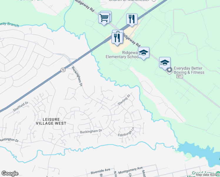 map of restaurants, bars, coffee shops, grocery stores, and more near 18C Yorkshire Court in Manchester Township
