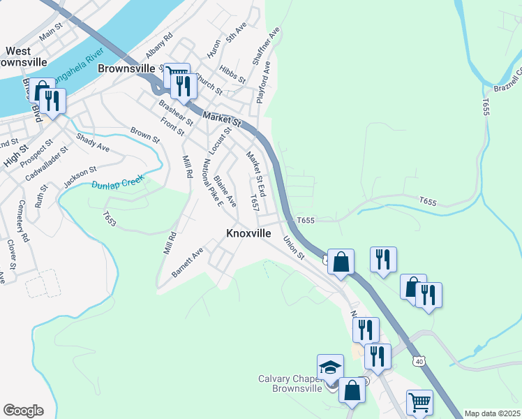 map of restaurants, bars, coffee shops, grocery stores, and more near 328 Union Street in Brownsville