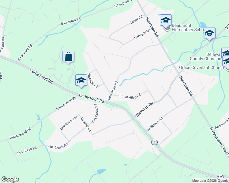 map of restaurants, bars, coffee shops, grocery stores, and more near 911 Ethan Allen Road in Berwyn