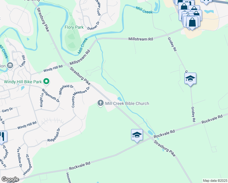 map of restaurants, bars, coffee shops, grocery stores, and more near 269 Strasburg Pike in Lancaster