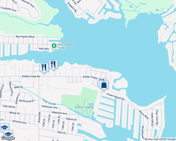 map of restaurants, bars, coffee shops, grocery stores, and more near 11 Pine Crest Drive in Toms River