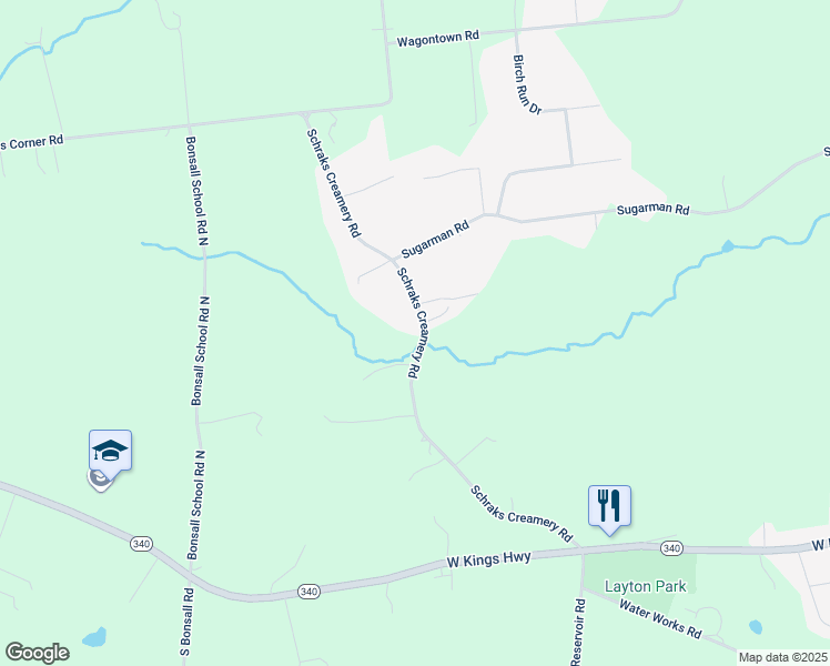 map of restaurants, bars, coffee shops, grocery stores, and more near 171 Creamery Rd in Coatesville