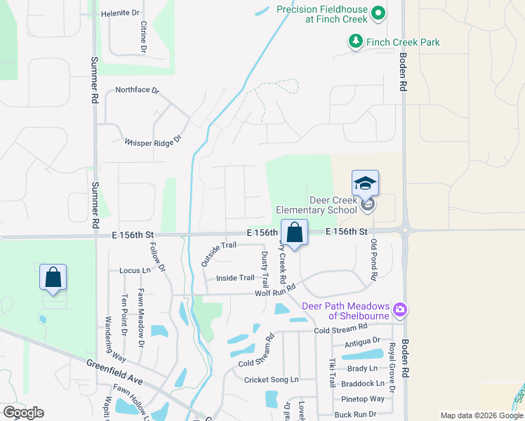 map of restaurants, bars, coffee shops, grocery stores, and more near 12309 Medford Place in Noblesville
