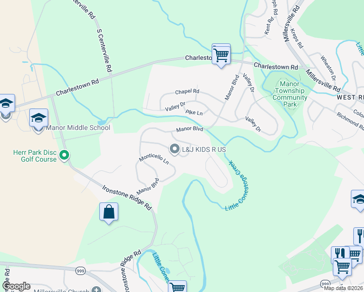 map of restaurants, bars, coffee shops, grocery stores, and more near 1013 Williamsburg Rd in Lancaster