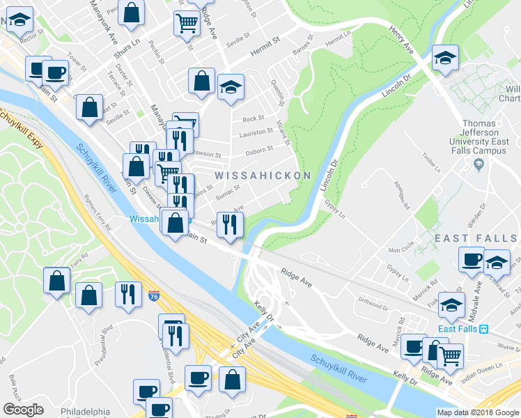 map of restaurants, bars, coffee shops, grocery stores, and more near 3500 Freeland Avenue in Philadelphia