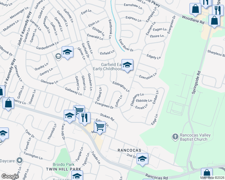 map of restaurants, bars, coffee shops, grocery stores, and more near 31 Enderly Lane in Willingboro