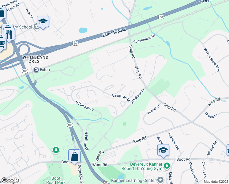 map of restaurants, bars, coffee shops, grocery stores, and more near 874 Durant Ct in West Chester