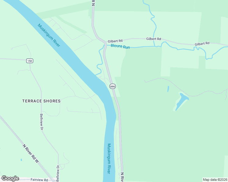 map of restaurants, bars, coffee shops, grocery stores, and more near 4836-4998 North River Road in Zanesville