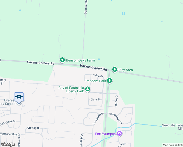 map of restaurants, bars, coffee shops, grocery stores, and more near 1368 Wagy Square in Pataskala