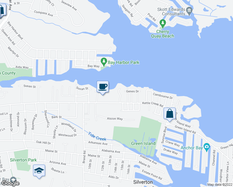 map of restaurants, bars, coffee shops, grocery stores, and more near 222 Kettle Creek Road in Toms River