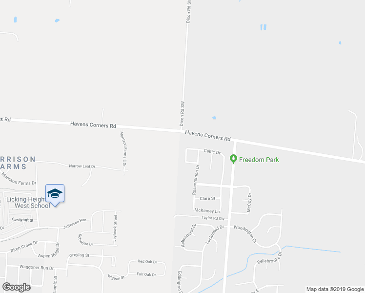 map of restaurants, bars, coffee shops, grocery stores, and more near 1344 Wagy Square in Pataskala