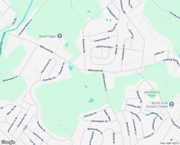 map of restaurants, bars, coffee shops, grocery stores, and more near 1095 Millcreek Road in York