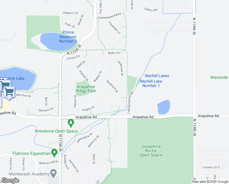 map of restaurants, bars, coffee shops, grocery stores, and more near 1820 Southard Street in Erie