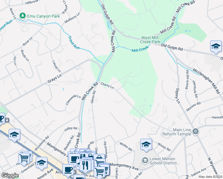 map of restaurants, bars, coffee shops, grocery stores, and more near 300 Keithwood Road in Wynnewood