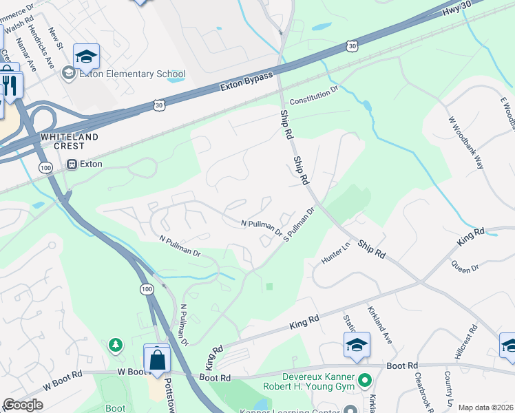 map of restaurants, bars, coffee shops, grocery stores, and more near 819 Durant Court in West Chester