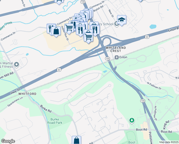 map of restaurants, bars, coffee shops, grocery stores, and more near 141 Birchwood Drive in West Chester