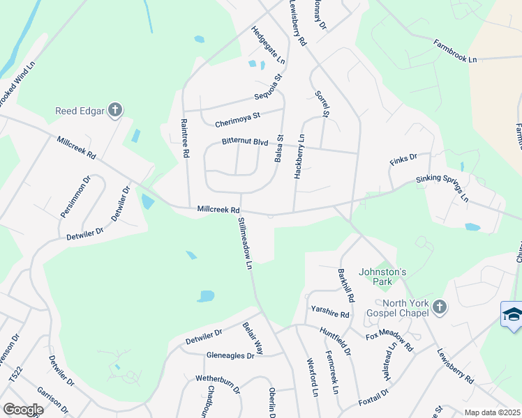 map of restaurants, bars, coffee shops, grocery stores, and more near 966 Millcreek Road in York