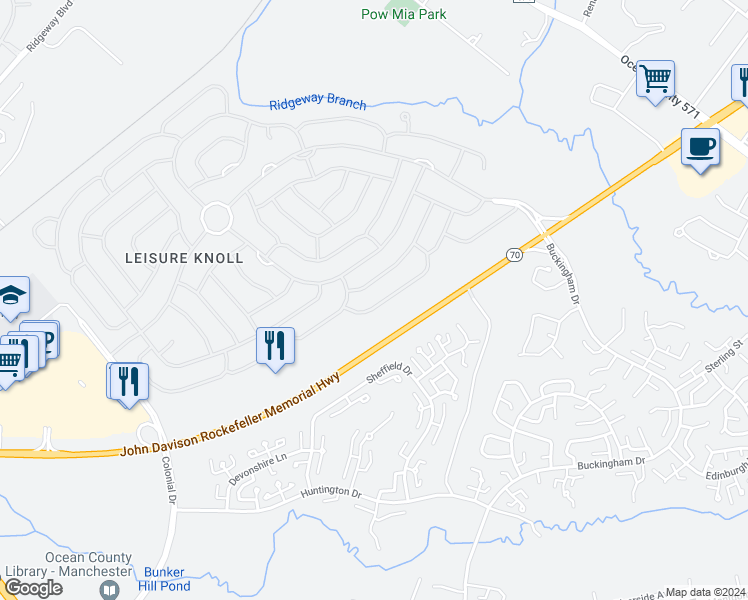 map of restaurants, bars, coffee shops, grocery stores, and more near 35 Flintshire Terrace in Manchester Township