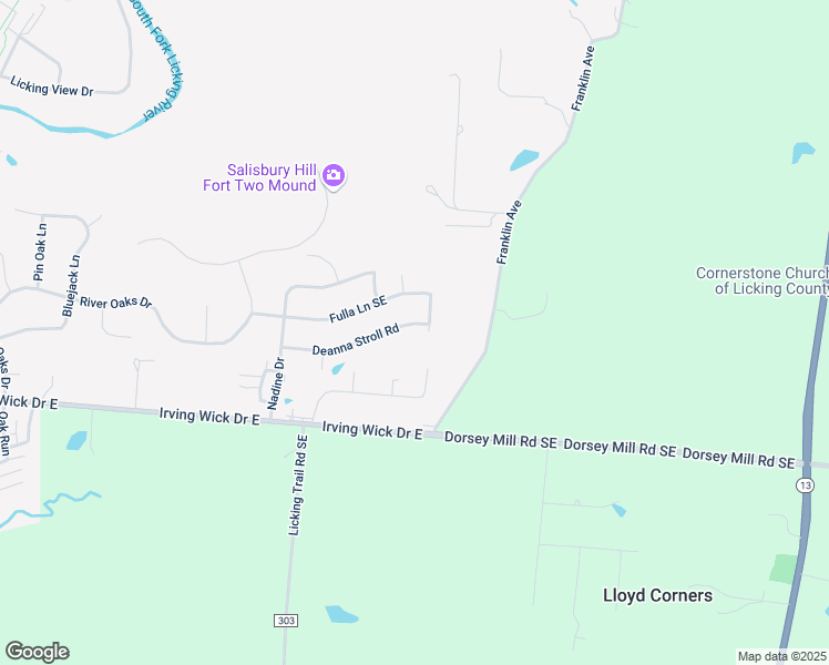 map of restaurants, bars, coffee shops, grocery stores, and more near 625 Deanna Stroll Road in Heath