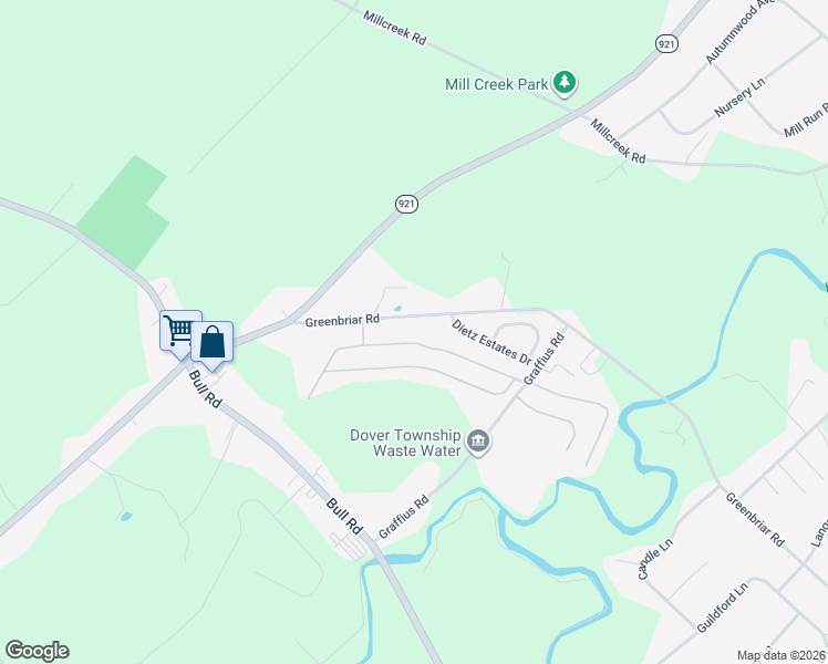 map of restaurants, bars, coffee shops, grocery stores, and more near 301 Westwood Drive in York