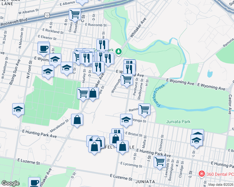 map of restaurants, bars, coffee shops, grocery stores, and more near 628 East Annsbury Street in Philadelphia