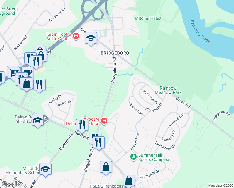 map of restaurants, bars, coffee shops, grocery stores, and more near 301 Nicholas Drive in Riverside