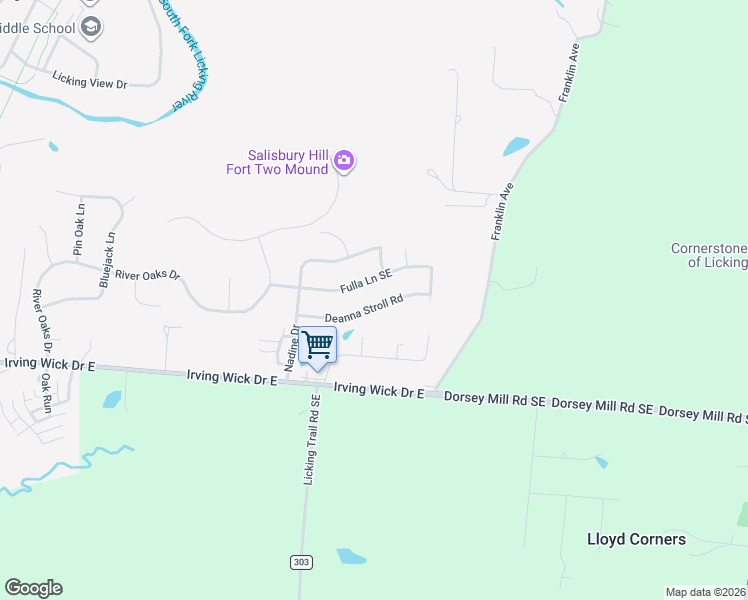 map of restaurants, bars, coffee shops, grocery stores, and more near 605 Fulla Lane Southeast in Heath