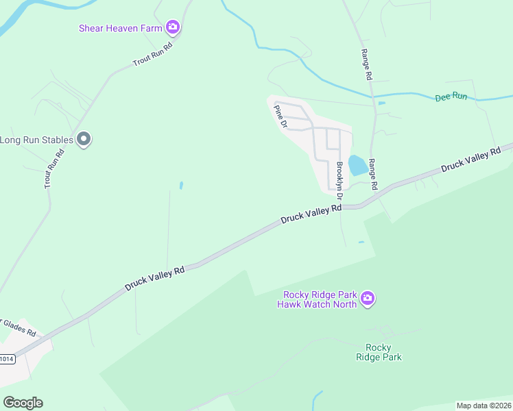 map of restaurants, bars, coffee shops, grocery stores, and more near 3931 Druck Valley Road in York